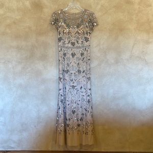 Adrianna Papell size 4 beaded floor length gown.
